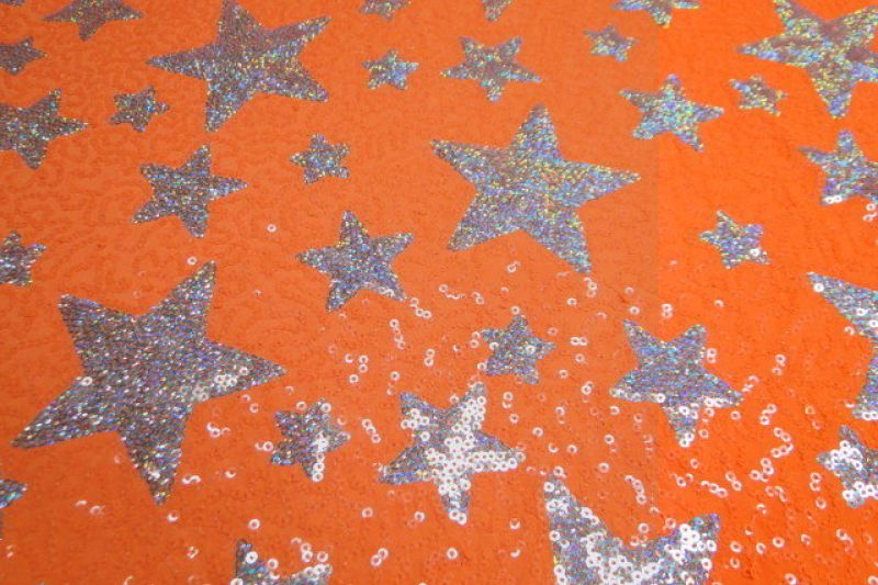 Lycra stof met paillette ster