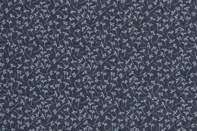 Denim-jeans-stof-bloemenprint-d099