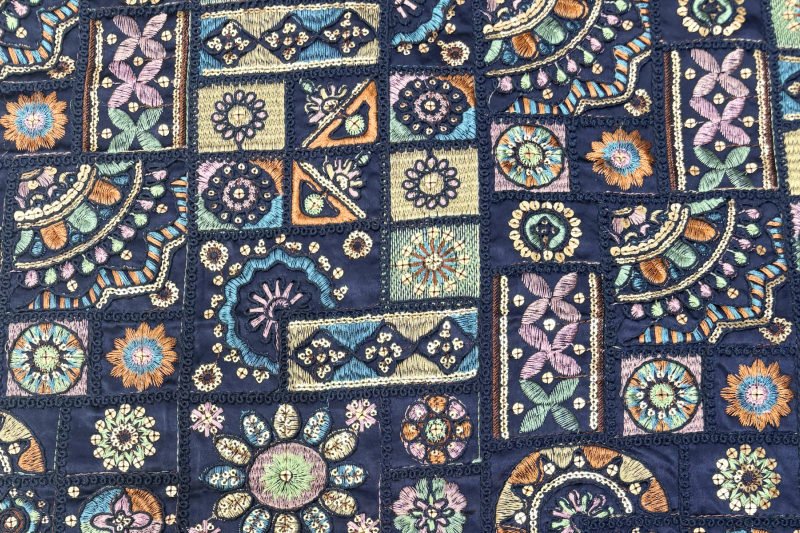 Fantasy patchwork stof, Navy. A.034
