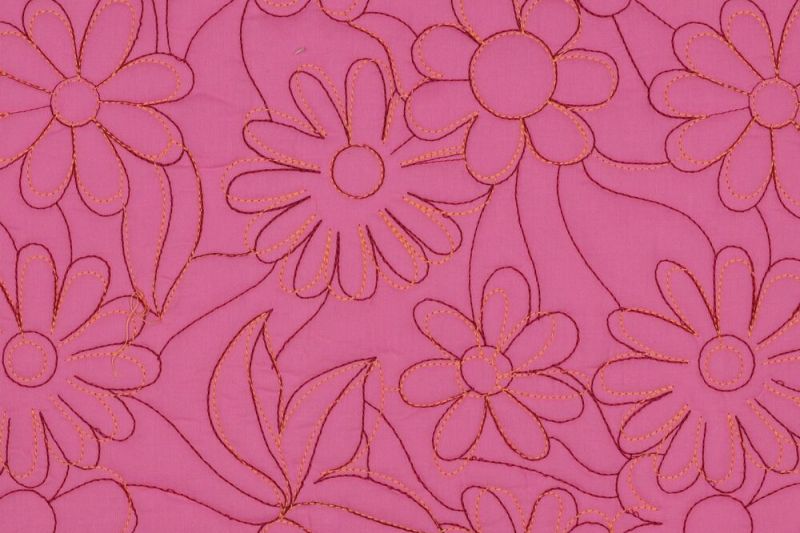 Gestepte-katoen-stof-geborduurde-bloemen-P002