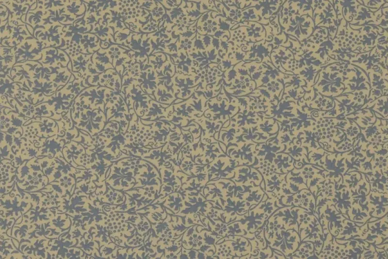 Poplin Katoen Stof, Bladeren Print, Baby Blauw/offwhite. P886-1