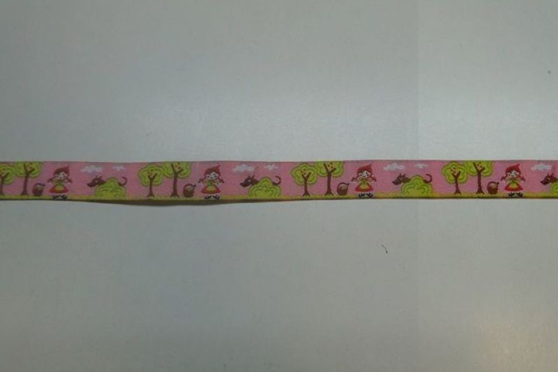 Sierband 1cm breed lime roze rood