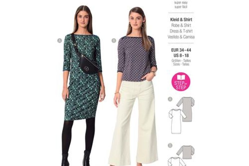 Burda-naaipatroon-jurk-en-top-met-ronde-halslijn-5985