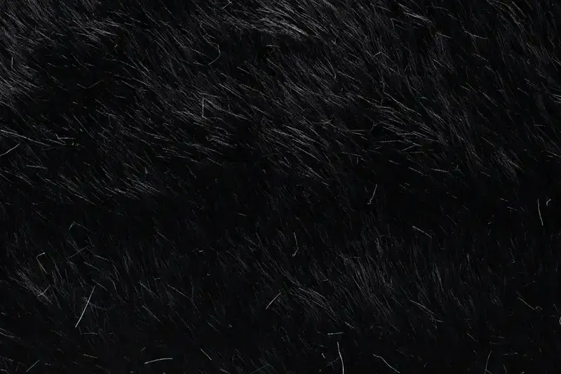 Faux-fur-bont-stof-lang-harig-zwart-P194