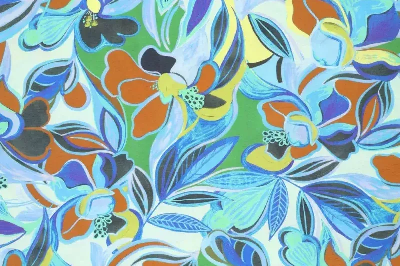 Viscose-stof-digitale-bloemenprint-y350A