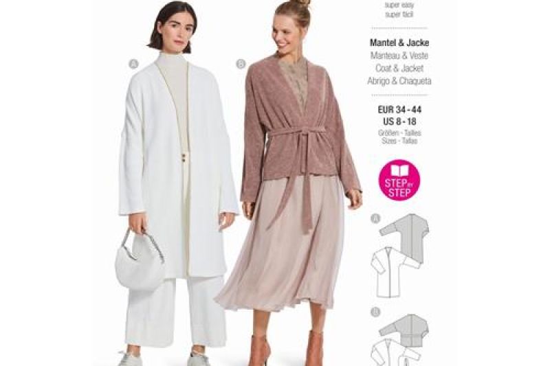 Burda Style, Naaipatroon jas & mantel. 5883-1