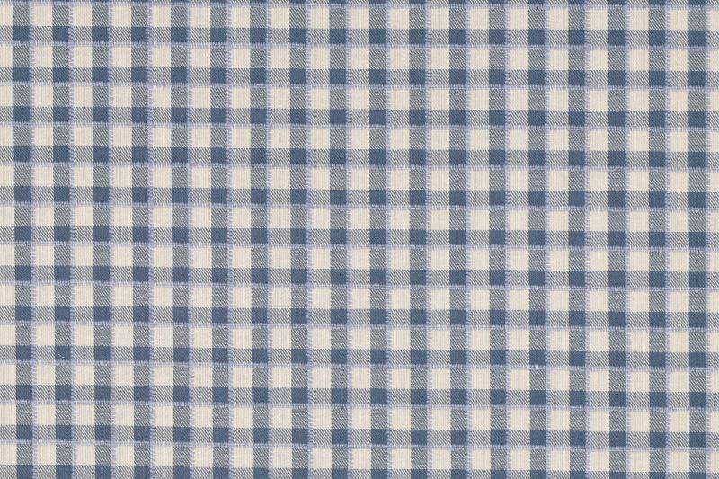 Katoen stof, garen geverfd, ruit motief, blauw/wit. A.116-1