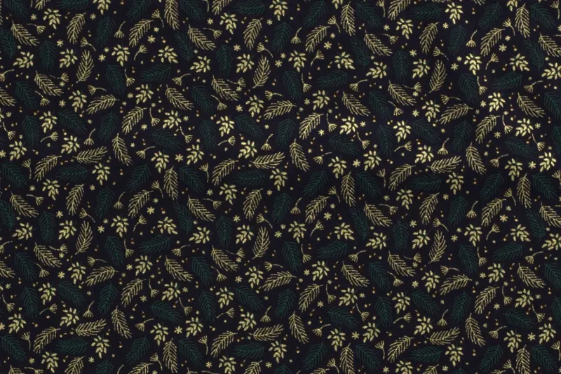 Kerst-katoen-stof-blaadjesprint-KER030