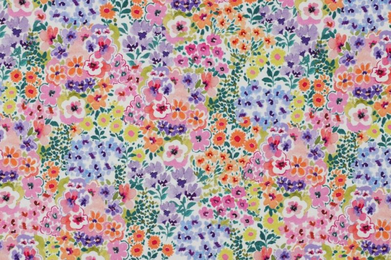 Tricot-katoen-stof-bloemenprint-P159
