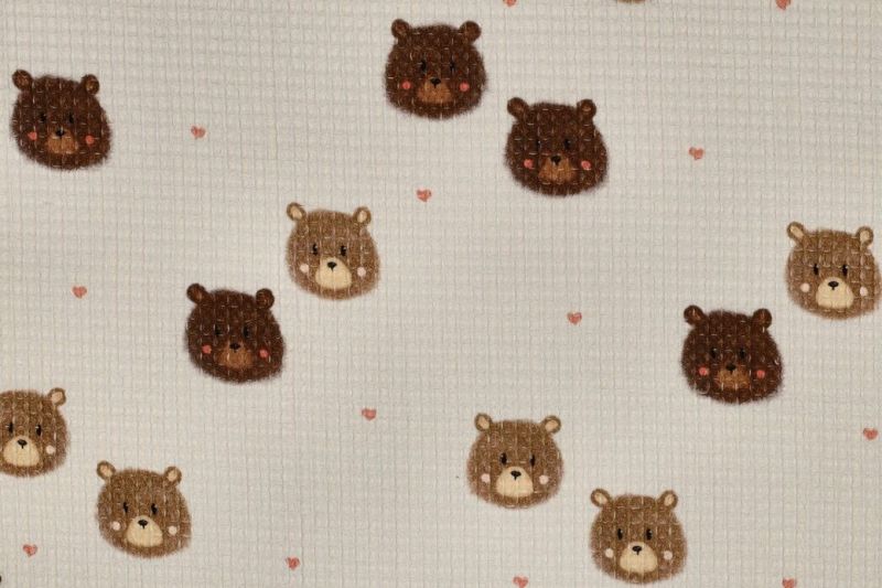 Wafel-katoen-stof-berenprint-P499