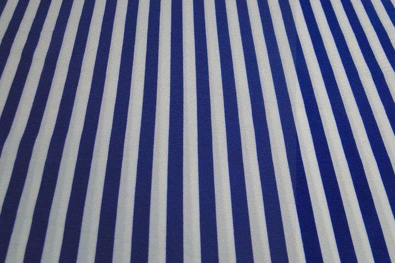 Texture stof met wit/blauwe streep print