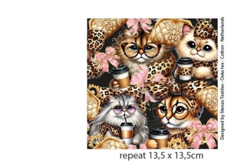 Stenzo-french-terry-stof-poezenprint-Y1085