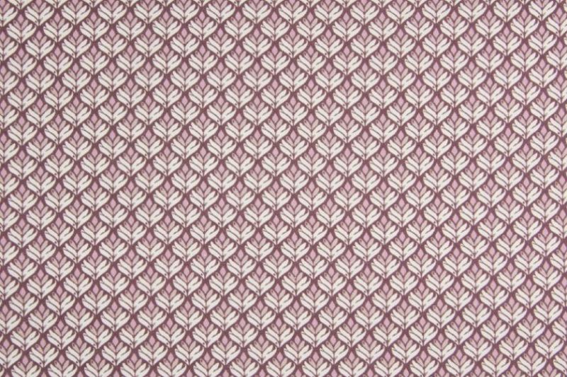 Z0224-katoen-stof-blaadjes-oud-paars-roze-off-white