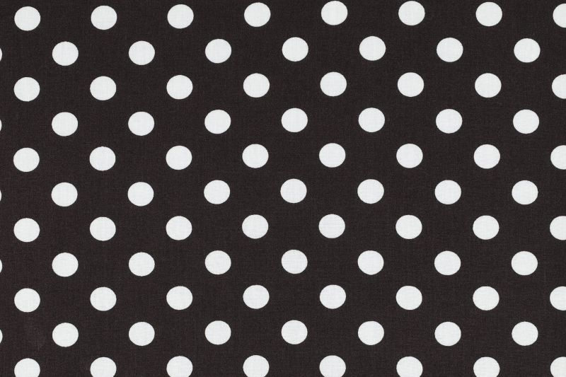 Viscose stof, polka dots print, donkerbruin/wit. A.143-1