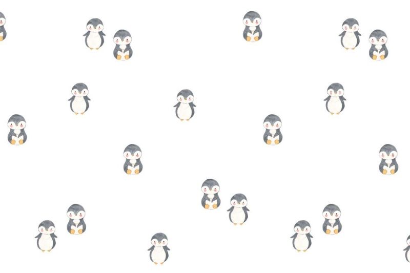 Tricot-katoen-stof-digitale-pinguinprint-c897