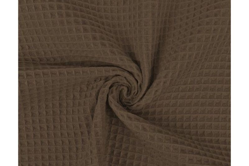 Wafeldoek stof, bruin. WA58-1