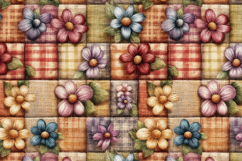 Decoratie stof Gobelin, Arendel lapjes met bloemen, kleurrijk, DG04