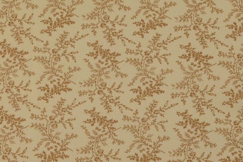 Poplin Katoen Stof, Takjes Print, bruin/offwhite. A.046-1