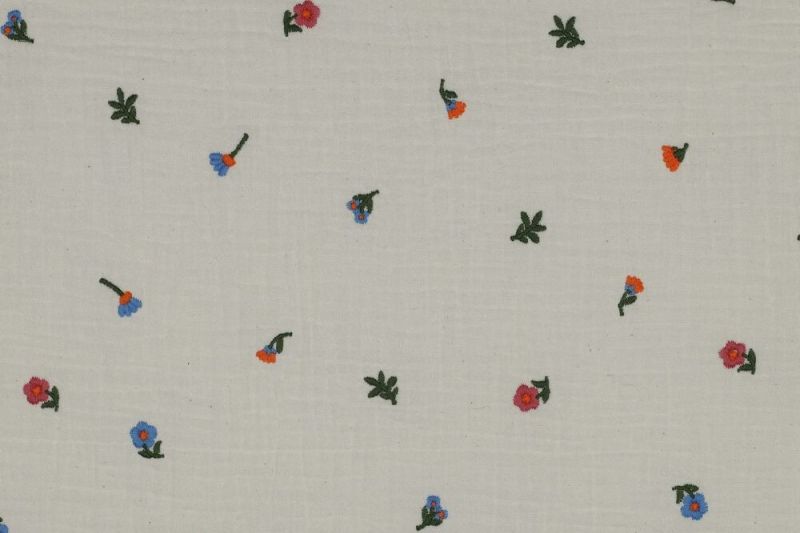 Hydrofiel-double-gauze-stof-geborduurde-bloemetjes-P528