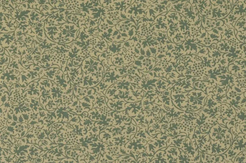 Poplin Katoen Stof, Bladeren Print, Mint/offwhite. P884-1