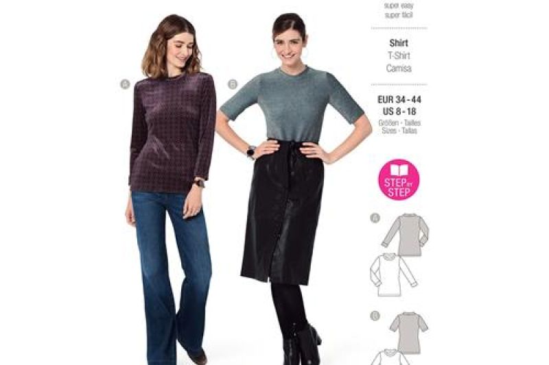 Burda-Style-naaipatroon-slim-fit-top-met-nekband-5970