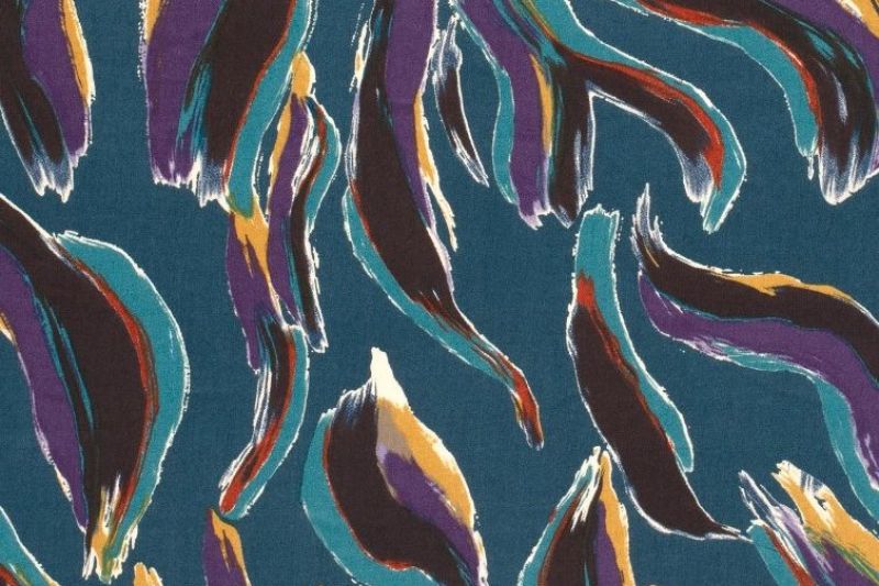 Viscose-stof-fantasie-vogelprint-x1037