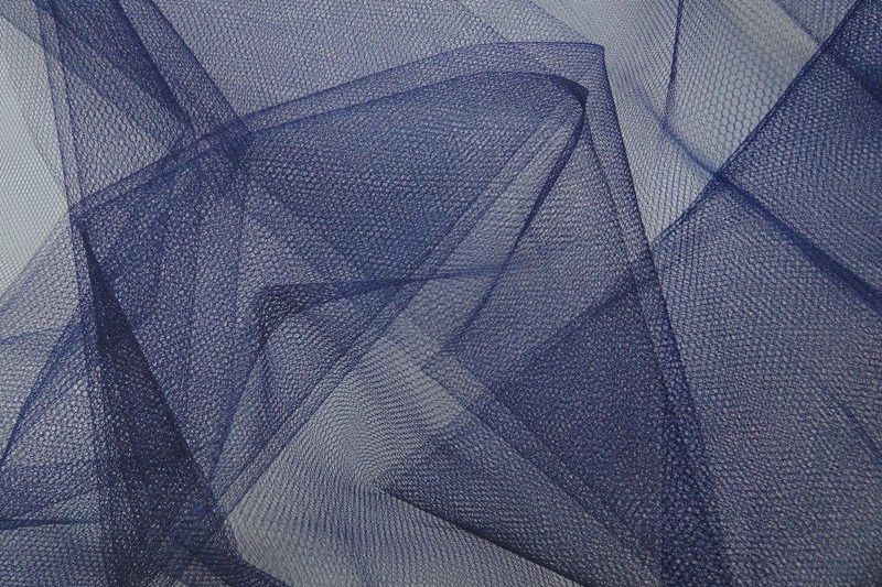 Bruidstule stof donkerblauw