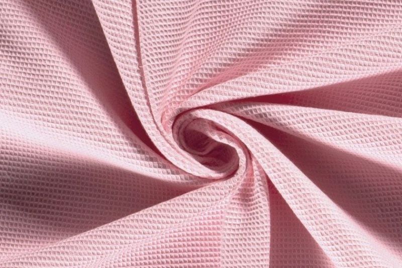 Wafeldoek-stof-baby-roze-wa013