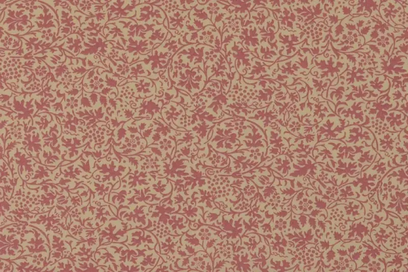 Poplin Katoen Stof, Bladeren Print, Oud Roze/offwhite. P885-1