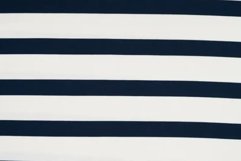 Punta stof, heavy, streep, navy/wit. A.025-1