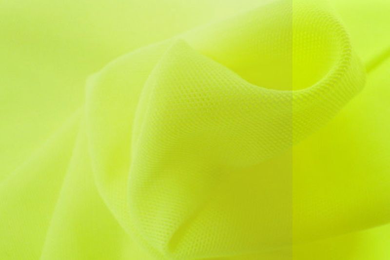 Tule mesh kant fluor geel. X1033