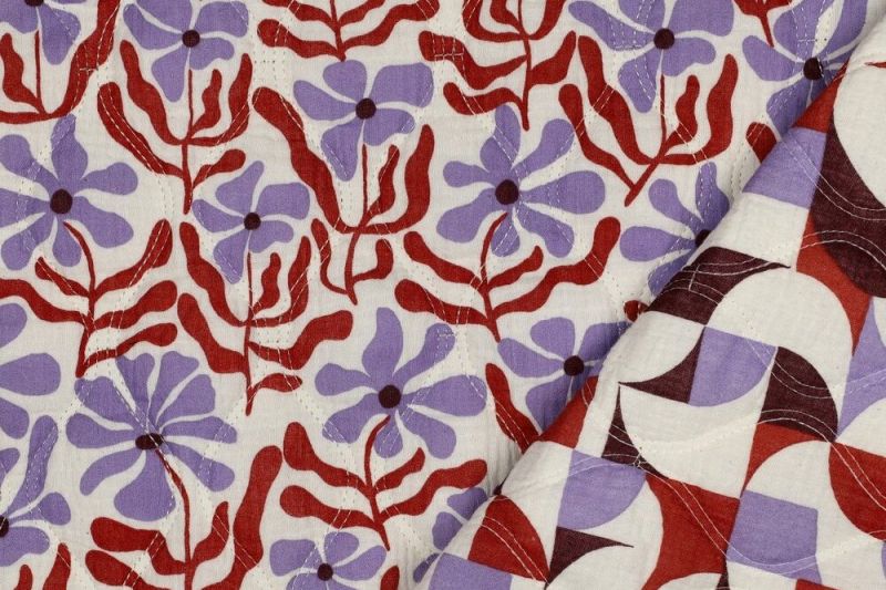 Double-gauze-stof-gewatteerd-bloemen-en-blokkenpatroon-p618