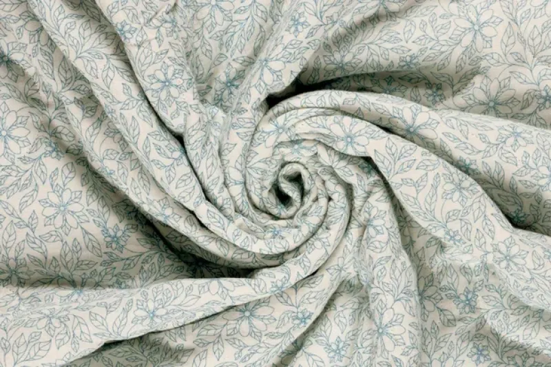 Gestepte-katoen-stof-dubbelzijdig-bloemenprint-p579