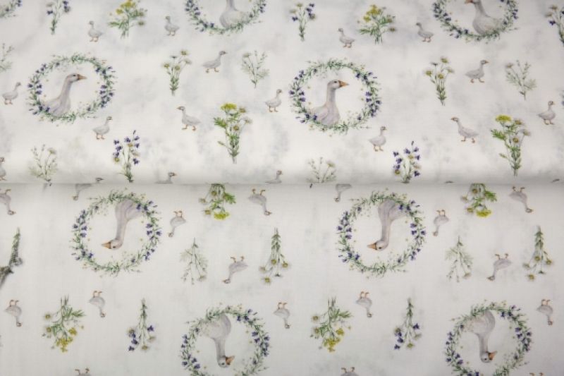 Stenzo-poplin-katoen-stof-gans-in-krans-y492