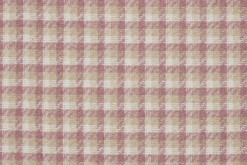 Jacquard stof, brushed, ruit, oud roze/crème/wit, P1012-1