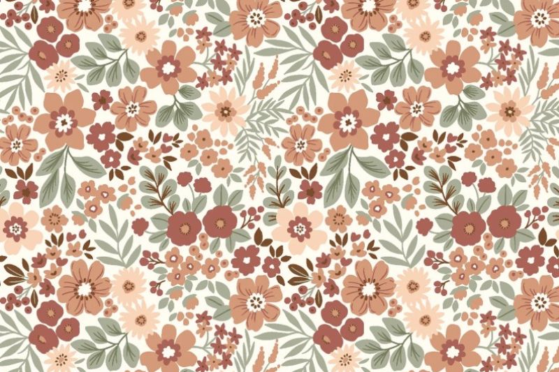 rib jersey bloem print