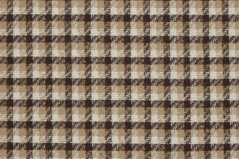Jacquard stof, brushed, ruit, bruin/crème/wit, P1013-1