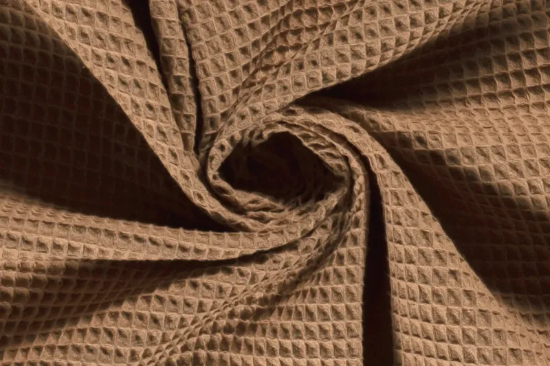 Wafeldoek-stof-nootmuskaat-WA113
