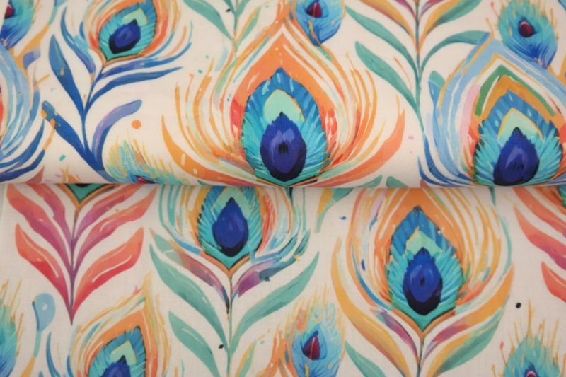 Stenzo-viscose-stof-pauwenveren-fantasieprint-y507