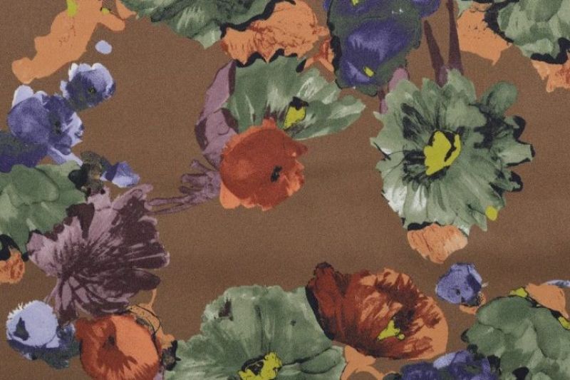 Viscose-glans-stof-bloemen-x901