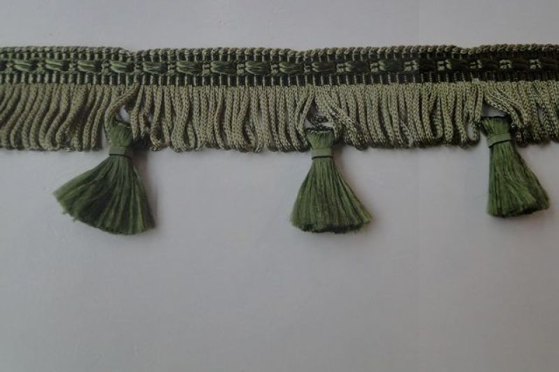 Sierband met franje en kwastjes groen H1002