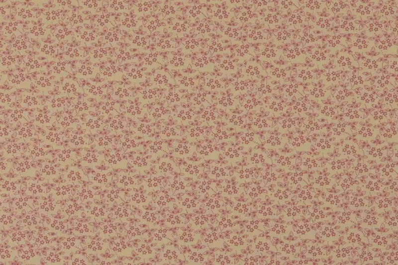 Poplin Katoen Stof, Bloemen Print, Oud Roze/offwhite. P878-1