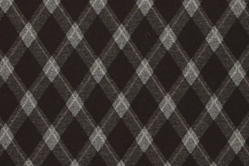 Knitted jacquard stof, ruit print, bruin. A.059-1