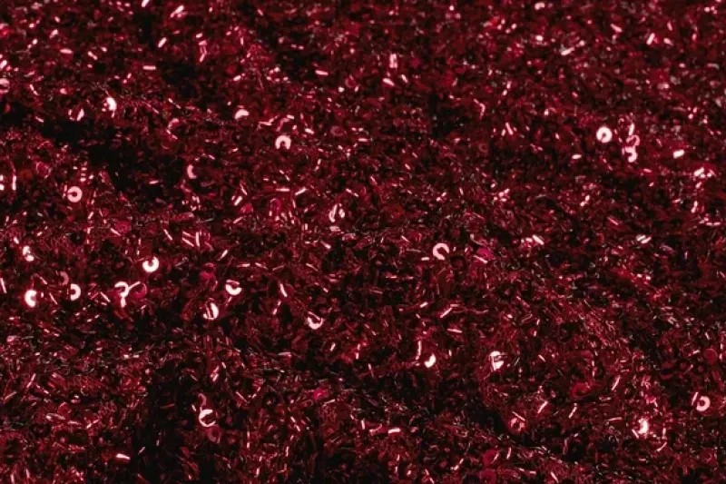 Mesh stof pailletten, effen, rood. FE019-1