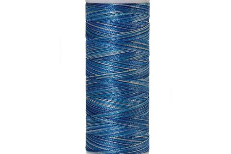 Amann Mettler garen ,poly sheen multi, 200 meter, kleur 9605 blauw mix