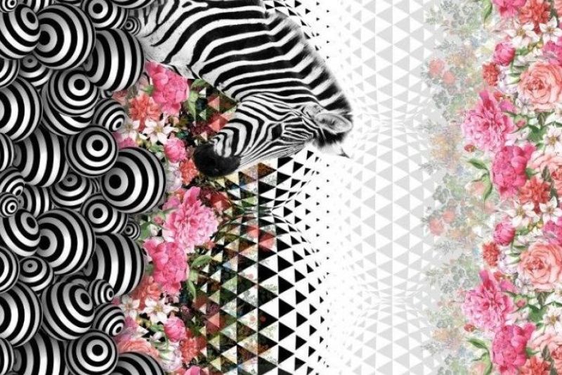 Q4852-stenzo-panel-digitale-print-zebra-bloemen-zwart-wit-roze