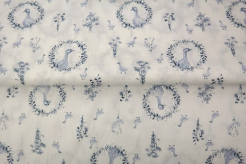 Stenzo-poplin-katoen-stof-gans-in-krans-y512