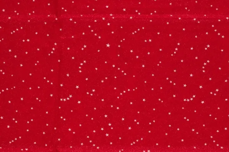 Kerst katoen stof, sterren print, rood/off-white. KER047-1