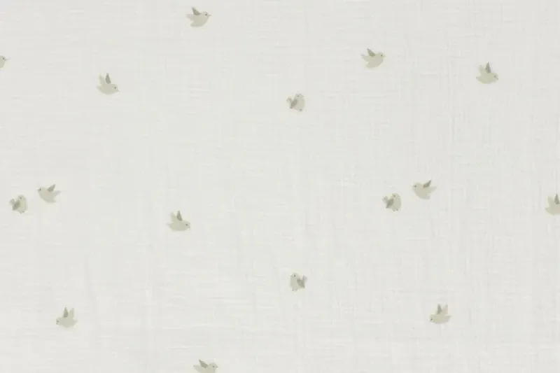 Mousseline-stof-vogelprint-y514