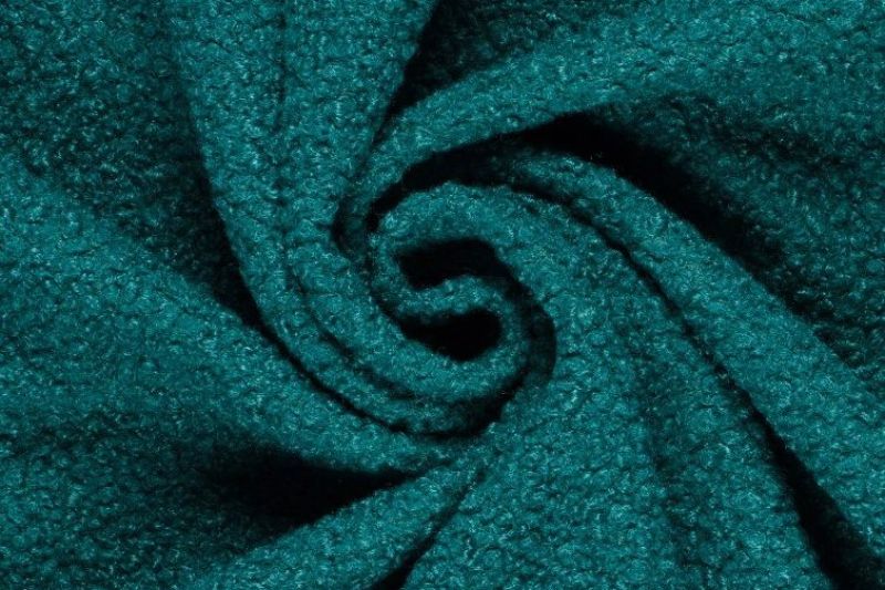 Boucle-stof-uni-petrol-x1011